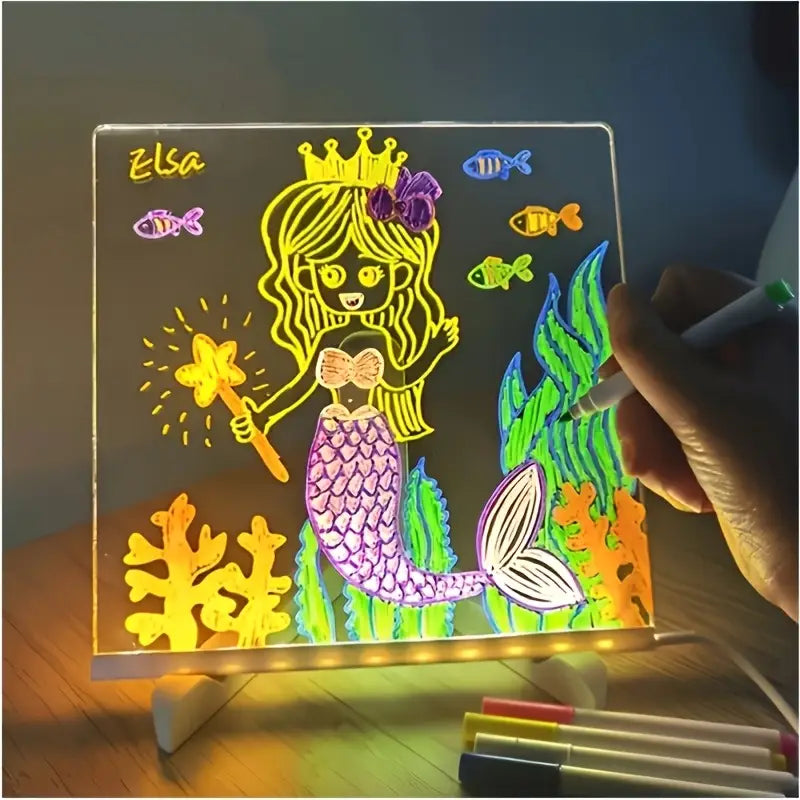 Pizarra LED Acrílica Personalizable con Marcadores Fluorescentes – Ideal para toda ocasión.