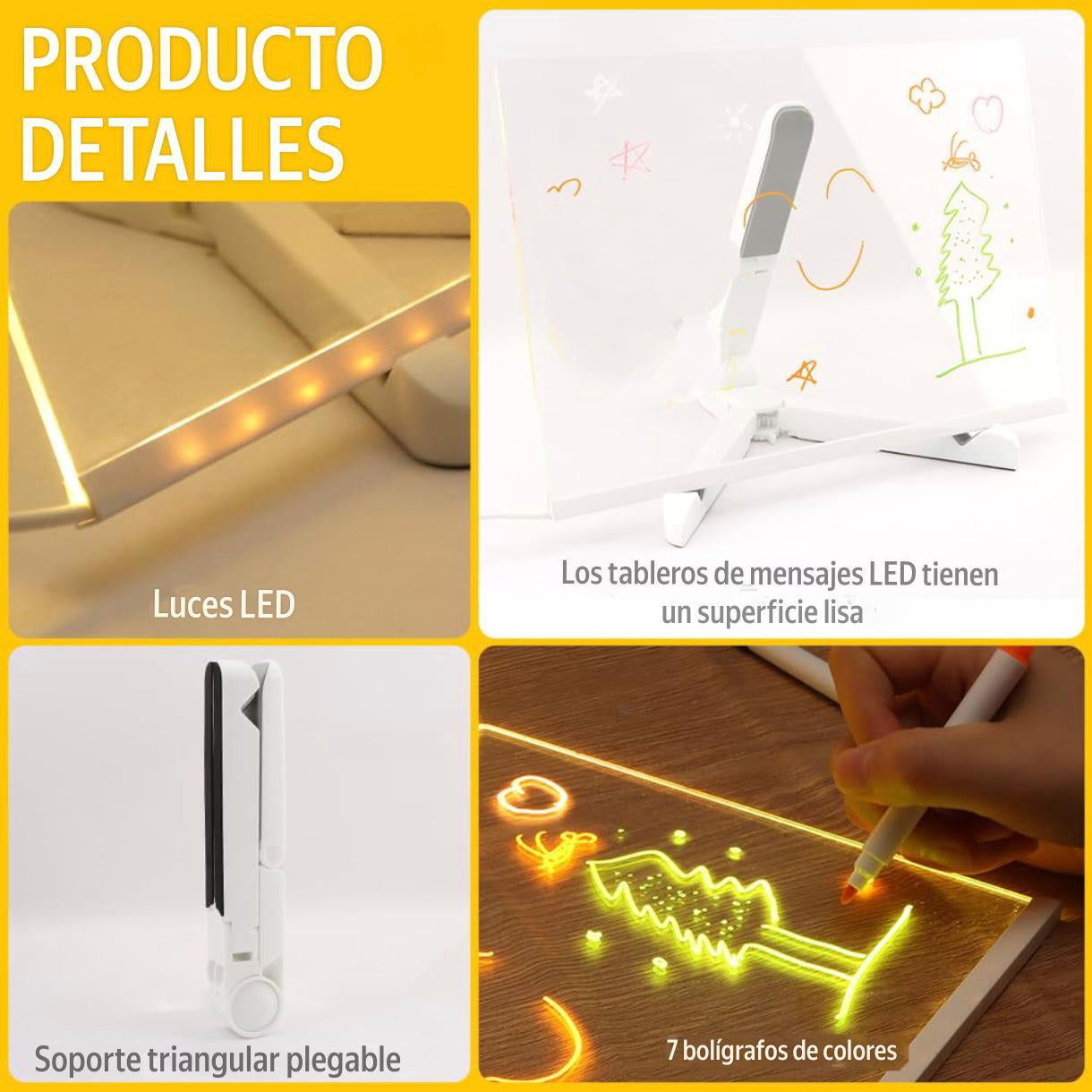 Pizarra LED Acrílica Personalizable con Marcadores Fluorescentes – Ideal para toda ocasión.