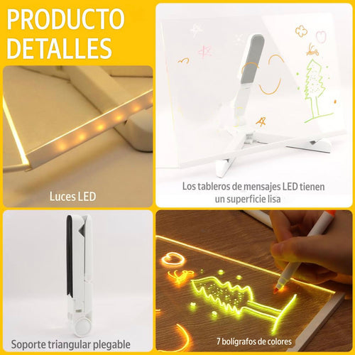 Pizarra LED Acrílica Personalizable con Marcadores Fluorescentes – Ideal para toda ocasión.