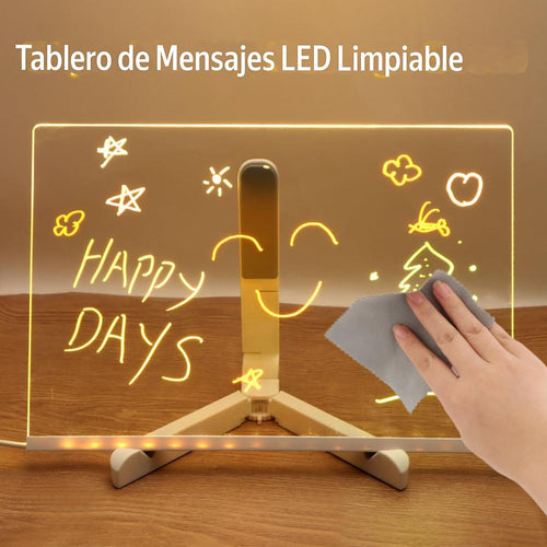 Pizarra LED Acrílica Personalizable con Marcadores Fluorescentes – Ideal para toda ocasión.