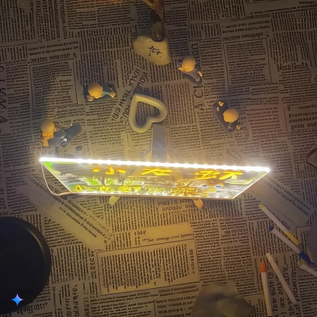 Pizarra LED Acrílica Personalizable con Marcadores Fluorescentes – Ideal para toda ocasión.